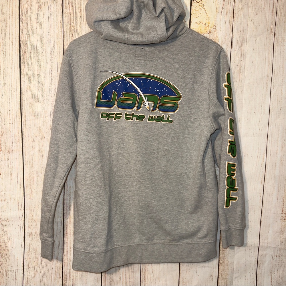 Vans Gray Hoodie with Blue and Yellow Graphics Sz 14/16 L​